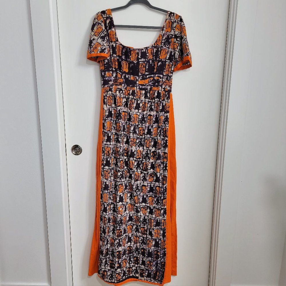 Vintage Handmade Ikat Style Maxi Dress